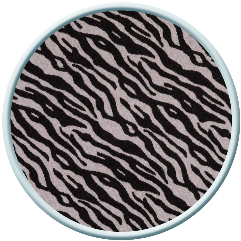 Strick Jacquard Animal Print Zebra grau schwarz